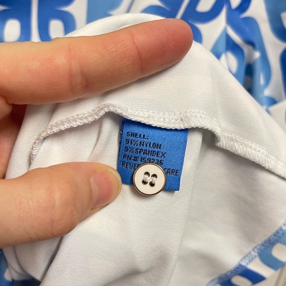 J. McLaughlin Blue Pattern Button Down Top - Picture 9 of 12